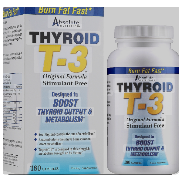 Absolute Nutrition Thyroid T-3 60 Capsules 