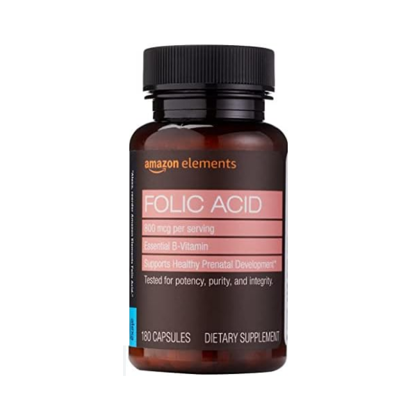 Amazon Elements Folic Acid 180 Capsules 