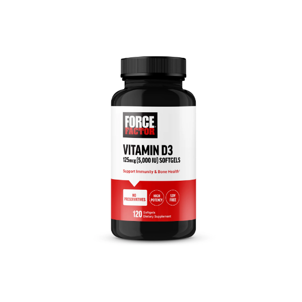 Force Factor Vitamin D3 Supplement 120 Capsules