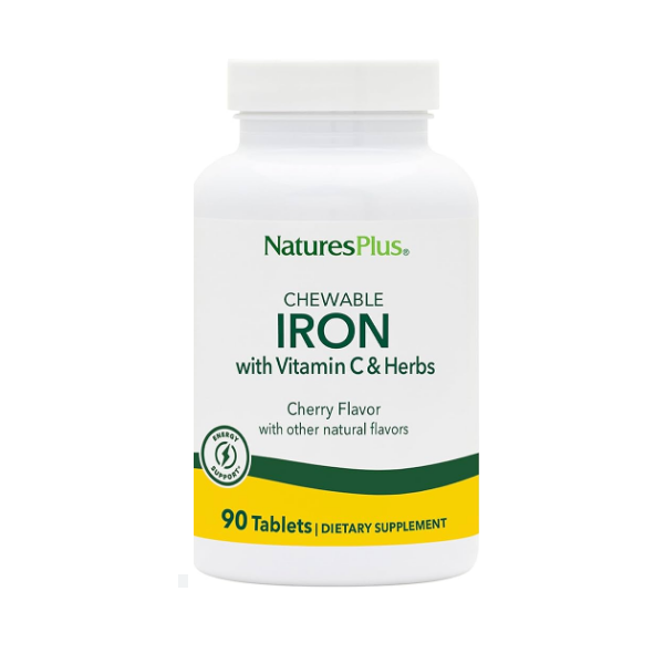 Natures Plus Chewable Iron With Vitamin C & Herbs Supplement