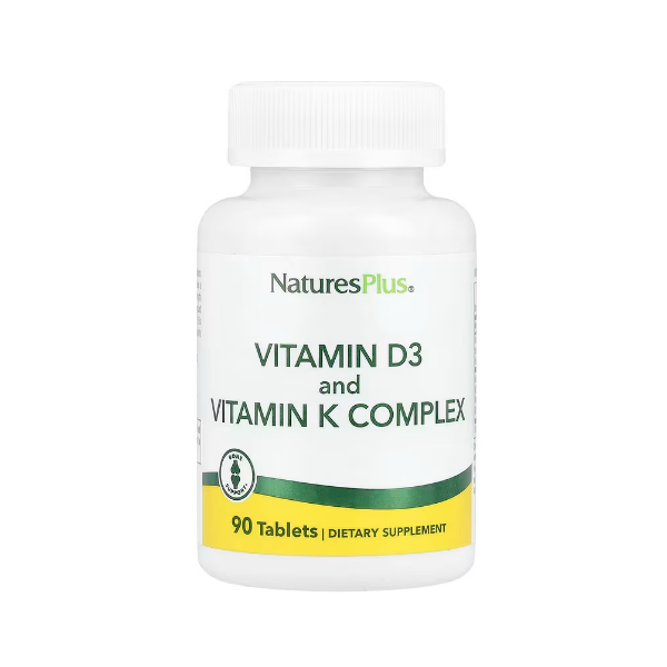 Natures Plus Vitamin D3 And Vitamin K Complex Supplement 60 Capsules