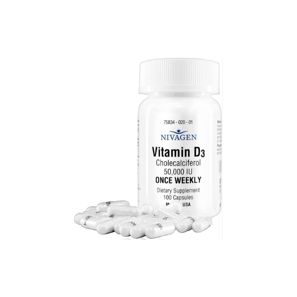 Nivagen Vitamin D3 50000 IU 100 Capsules