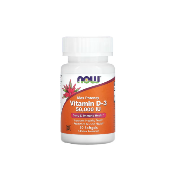Now Vitamin D-3 50000 Iu Supplement 60 Capsules