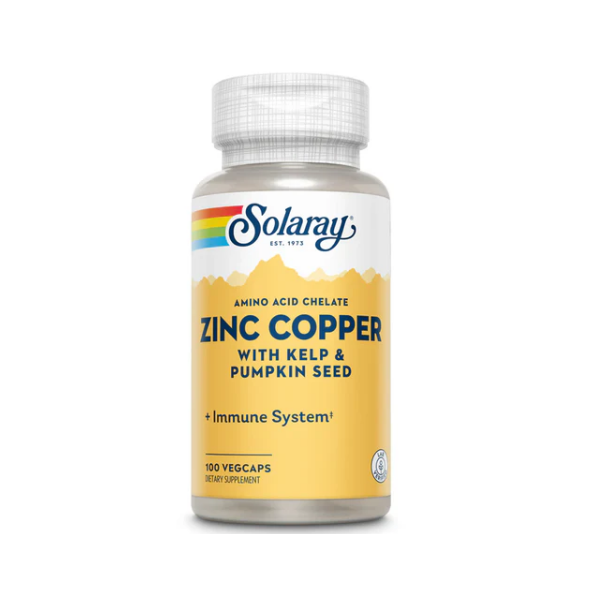 Solaray  Zinc + Copper 100 CAPSULES