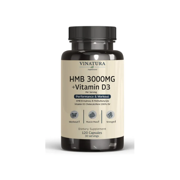 VINATURA HMB 3000mg  Vitamin D3 120 Capsules