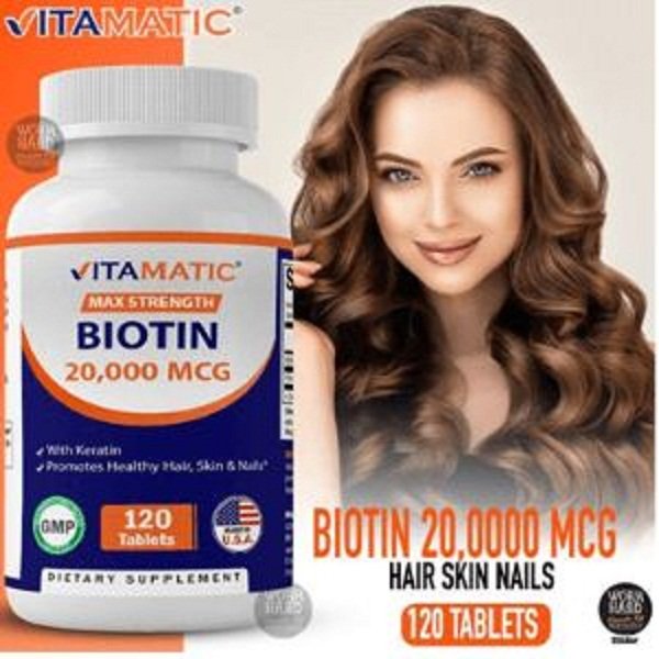 Vitamatic Biotin Max Strength 20000 mcg 120 Tablets
