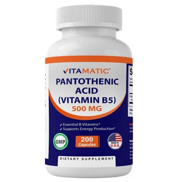 Vitamatic Pantothenic Acid (Vitamin B5) 500 Mg 200 Tablets